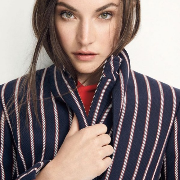 Banana Republic Jackets & Blazers - Banana Republic Petite Stripe Bow-Neck Jacket